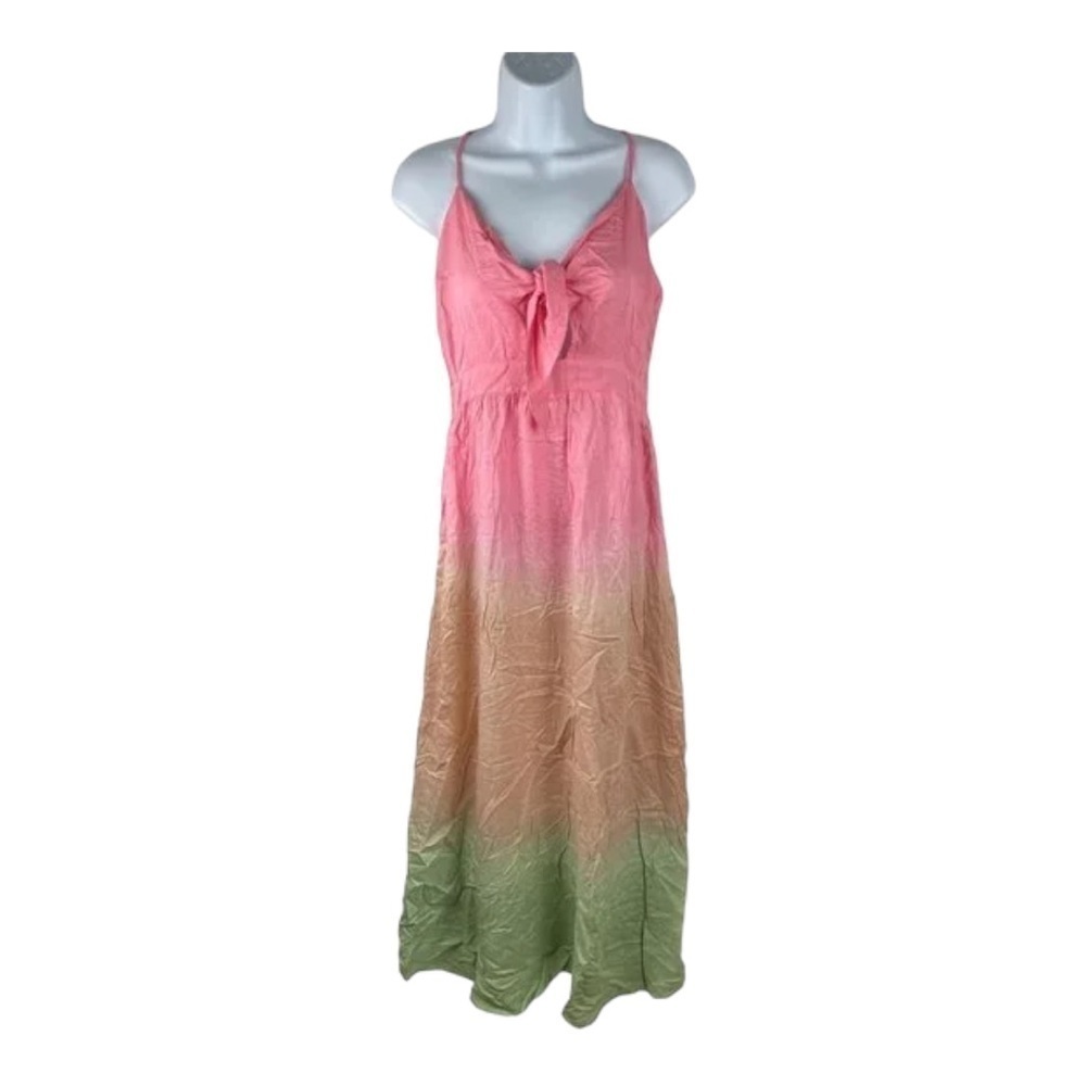 BOHO ME Cut Out Front Self-Tie Spaghetti Strap Maxi Dress